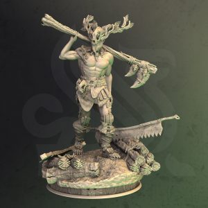 Guerrero Humano guardián druida leñador Miniatura