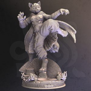 Tabaxi Gato Mujer Monje Luchadora Asesina Miniatura
