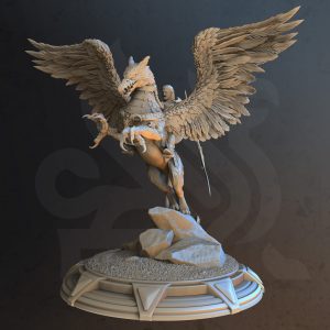 Jinete Grifo Luchador Guerrero Criatura Mítica Miniatura