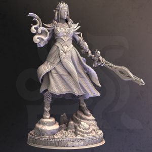 Elfa Semielfa Warlock Maga Hechicera Luchadora Miniatura