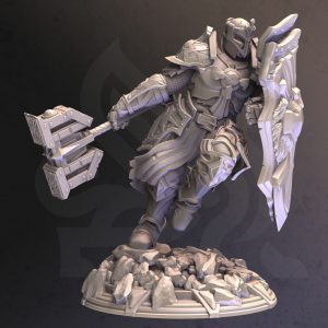 Paladín Soldado Caballero Martillo Escudo Miniatura