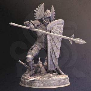 Soldado Guarda Guardián Caballero Lanza Escudo Miniatura