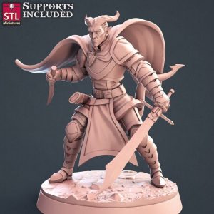 Tiefling Paladin Guerrero Luchador Espada Caballero