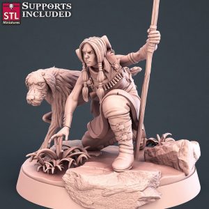 Exploradora Aventurera Rastreadora Humana Perro Bastón