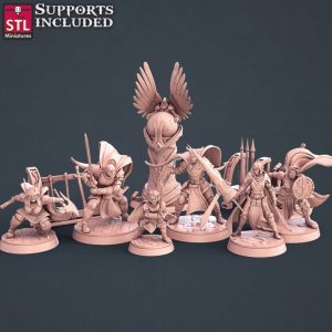 Set Personajes Paladin Humano Enano Tiefling Mediano Elfo
