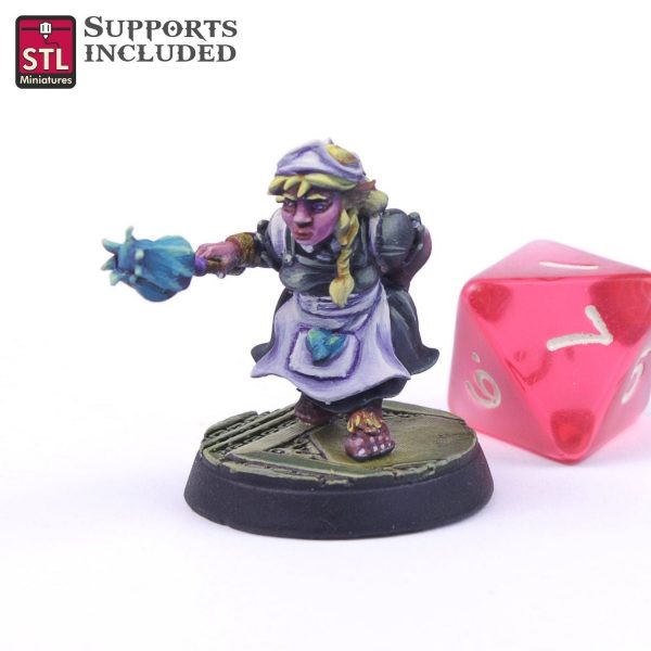 Señora de la limpieza Duende Servicio NPC Plumero Delantal - Imagen 4