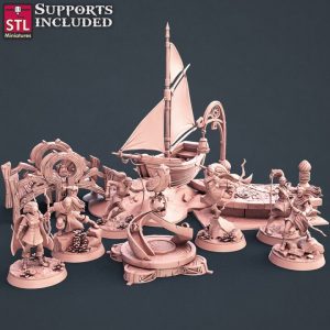 Set Elfo Arquero Luchador Explorador Guerrero Grupo Mujer Hombre