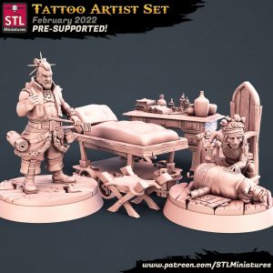 Set Tatuador Tatuaje Hombre Taller Artesano Estudio NPC