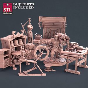 Set Vendedor de Tela NPC Tienda Mercader