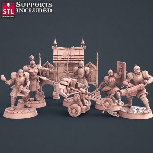 Set Guardias Ciudad Asedio Caballros Soldados Escenografía