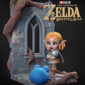 Zelda / Breath of the Wild / Chica Luchadora Guerrera Diorama Link