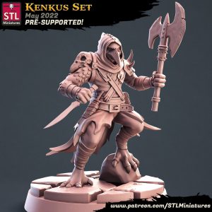 Kenku Hombre Cuervo Guerrero Luchador Bárbaro Hacha