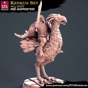 Kenku Hombre Cuervo Montura Chocobo Pájaro Guerrero Luchador