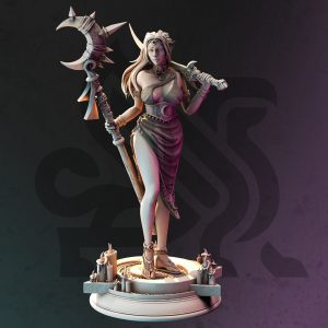 Elfa Alta Sacerdotisa Luna / Hechicera Maga Mujer / Bastón