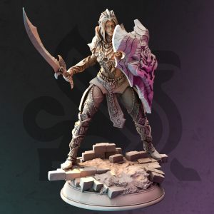 Elfa Paladín Paladina Luna / Guerrera Soldado Caballero Escudo