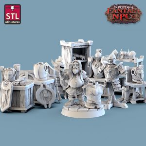 Set Mercader de Armaduras / Armadura Espada Escudo /Comerciante Vendedor