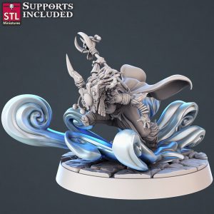 Genasi de Aire / Genio Elemental Monje Mujer Guerrera Sobrenatural /