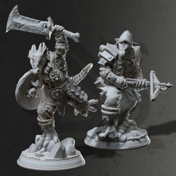 Kobold Soldado Guerrero Luchador Guardián Bárbaro Escudo Ballesta / - Imagen 2