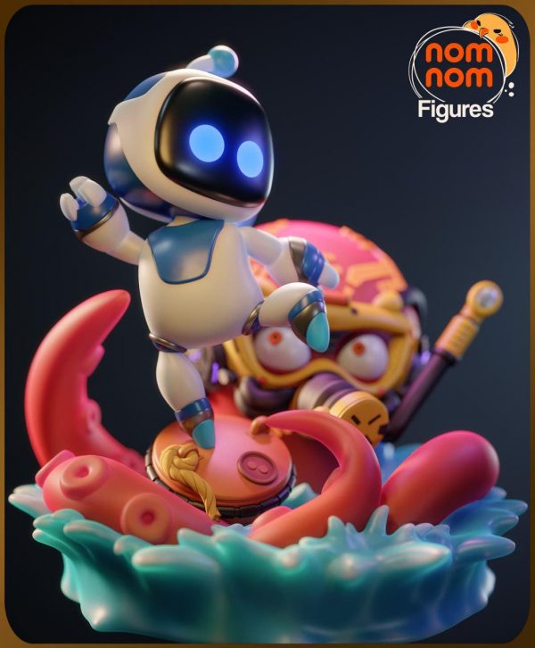 Astro Bot Wako Tako Videojuego Robot Pulpo / Diorama ∞ Figura resina ∞ Modelo ∞ Escultura ∞ Estatua ∞ Deco ∞ Pintar Fanart - Imagen 3