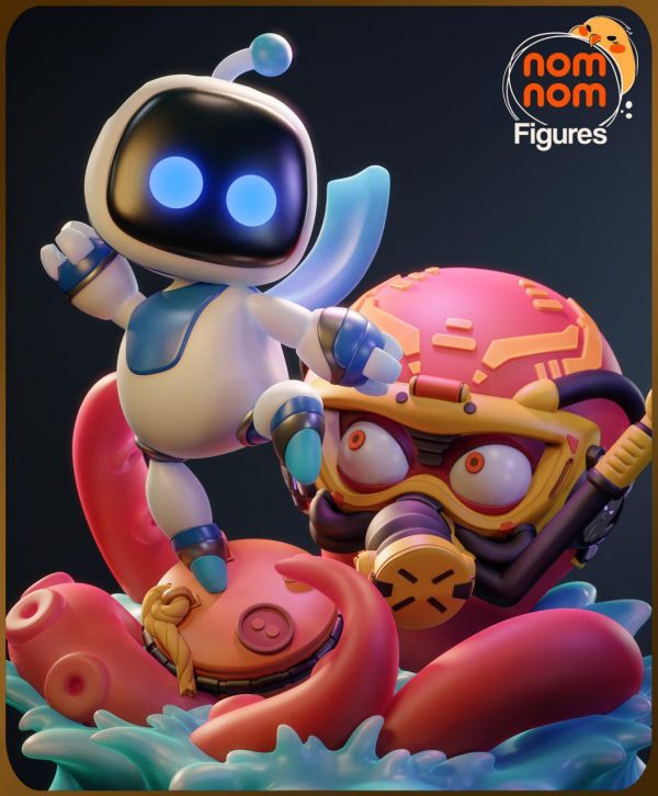 Astro Bot Wako Tako Videojuego Robot Pulpo / Diorama ∞ Figura resina ∞ Modelo ∞ Escultura ∞ Estatua ∞ Deco ∞ Pintar Fanart - Imagen 2