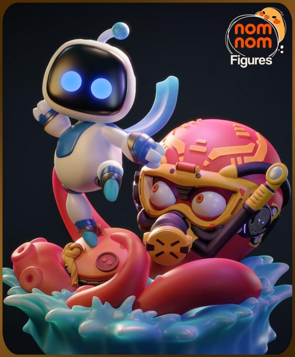 Astro Bot Wako Tako Videojuego Robot Pulpo / Diorama ∞ Figura resina ∞ Modelo ∞ Escultura ∞ Estatua ∞ Deco ∞ Pintar Fanart - Imagen 4